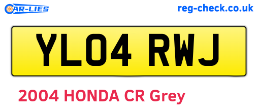 YL04RWJ are the vehicle registration plates.