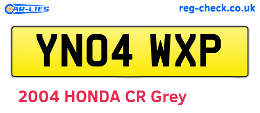 YN04WXP are the vehicle registration plates.
