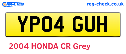 YP04GUH are the vehicle registration plates.