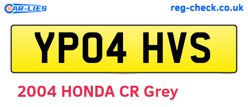YP04HVS are the vehicle registration plates.