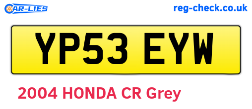 YP53EYW are the vehicle registration plates.