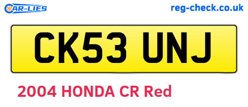 CK53UNJ are the vehicle registration plates.