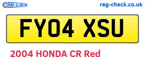 FY04XSU are the vehicle registration plates.