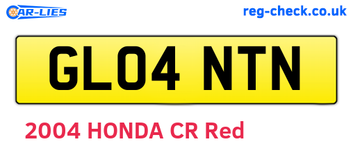 GL04NTN are the vehicle registration plates.