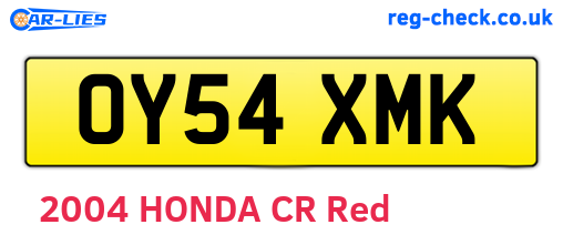 OY54XMK are the vehicle registration plates.