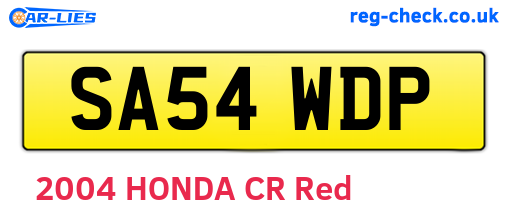 SA54WDP are the vehicle registration plates.