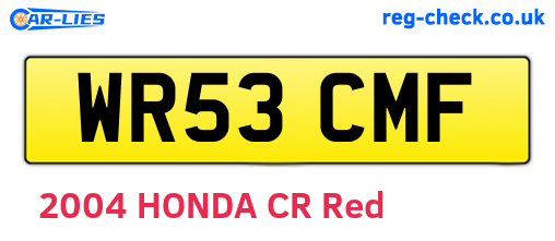 WR53CMF are the vehicle registration plates.