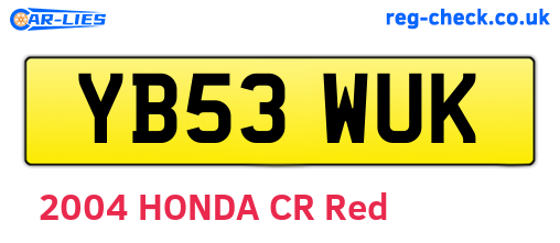 YB53WUK are the vehicle registration plates.