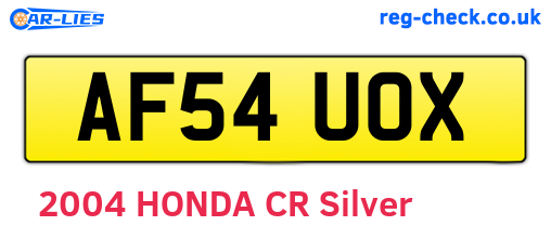 AF54UOX are the vehicle registration plates.