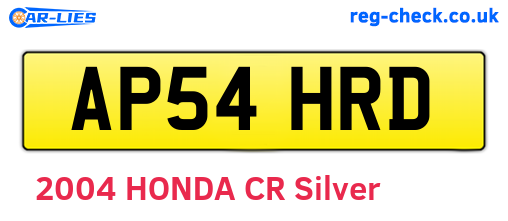 AP54HRD are the vehicle registration plates.