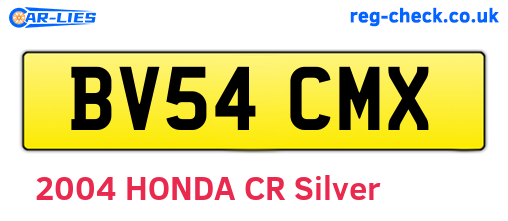 BV54CMX are the vehicle registration plates.