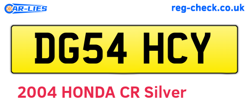 DG54HCY are the vehicle registration plates.