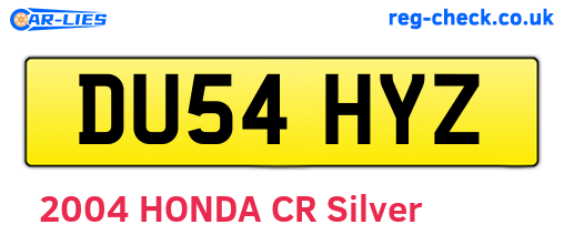 DU54HYZ are the vehicle registration plates.
