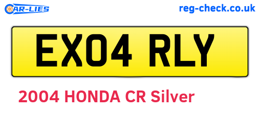 EX04RLY are the vehicle registration plates.