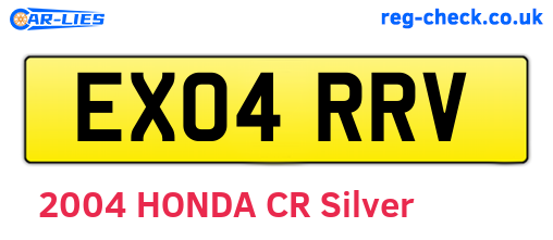 EX04RRV are the vehicle registration plates.