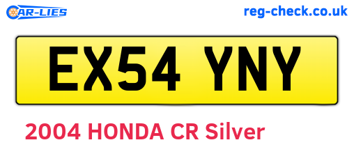 EX54YNY are the vehicle registration plates.