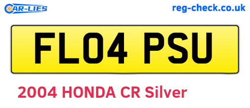 FL04PSU are the vehicle registration plates.