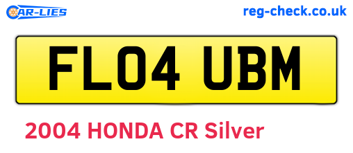 FL04UBM are the vehicle registration plates.