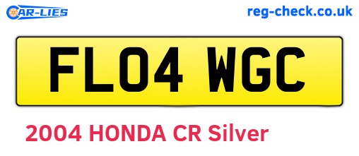 FL04WGC are the vehicle registration plates.