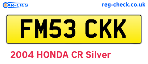 FM53CKK are the vehicle registration plates.