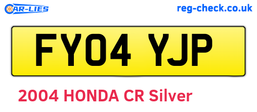 FY04YJP are the vehicle registration plates.