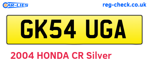 GK54UGA are the vehicle registration plates.