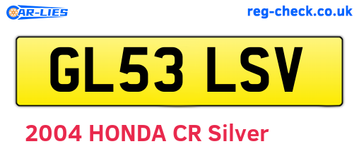 GL53LSV are the vehicle registration plates.