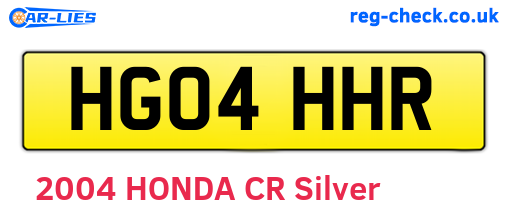HG04HHR are the vehicle registration plates.