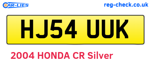HJ54UUK are the vehicle registration plates.