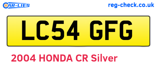 LC54GFG are the vehicle registration plates.