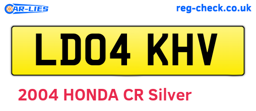 LD04KHV are the vehicle registration plates.
