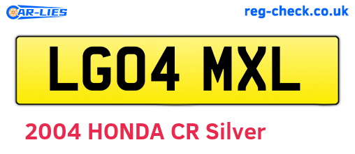 LG04MXL are the vehicle registration plates.