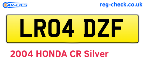 LR04DZF are the vehicle registration plates.