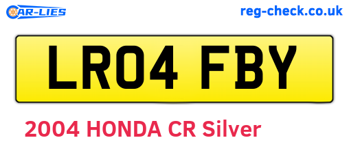 LR04FBY are the vehicle registration plates.