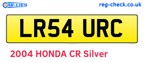 LR54URC are the vehicle registration plates.