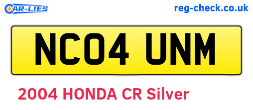 NC04UNM are the vehicle registration plates.