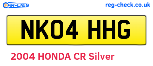 NK04HHG are the vehicle registration plates.