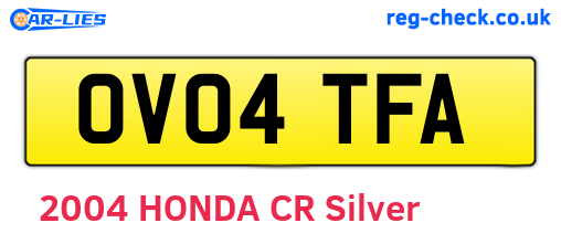 OV04TFA are the vehicle registration plates.