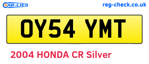OY54YMT are the vehicle registration plates.