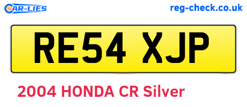 RE54XJP are the vehicle registration plates.