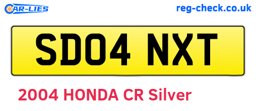 SD04NXT are the vehicle registration plates.