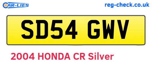 SD54GWV are the vehicle registration plates.