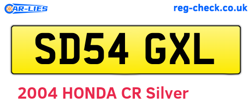 SD54GXL are the vehicle registration plates.