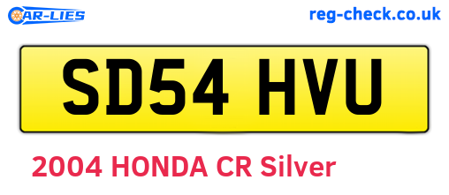 SD54HVU are the vehicle registration plates.
