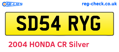 SD54RYG are the vehicle registration plates.
