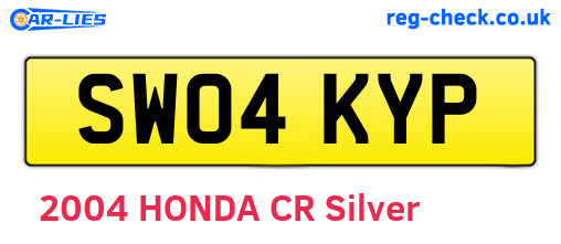 SW04KYP are the vehicle registration plates.