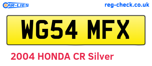 WG54MFX are the vehicle registration plates.