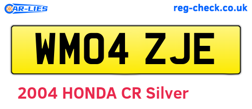 WM04ZJE are the vehicle registration plates.