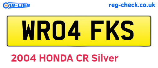 WR04FKS are the vehicle registration plates.