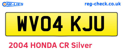 WV04KJU are the vehicle registration plates.